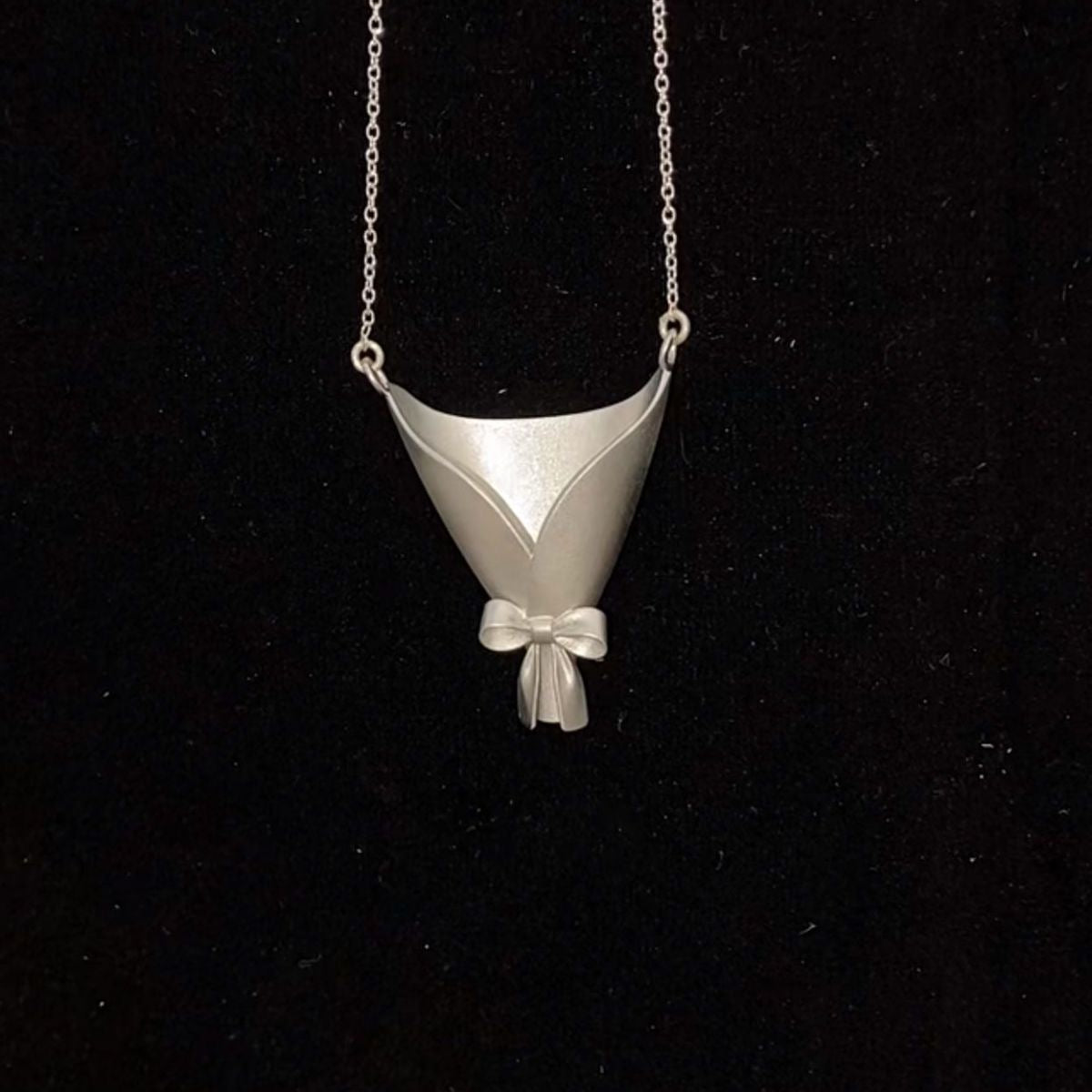 Floral Bouquet Necklace - Sterling Silver, Hypoallergenic