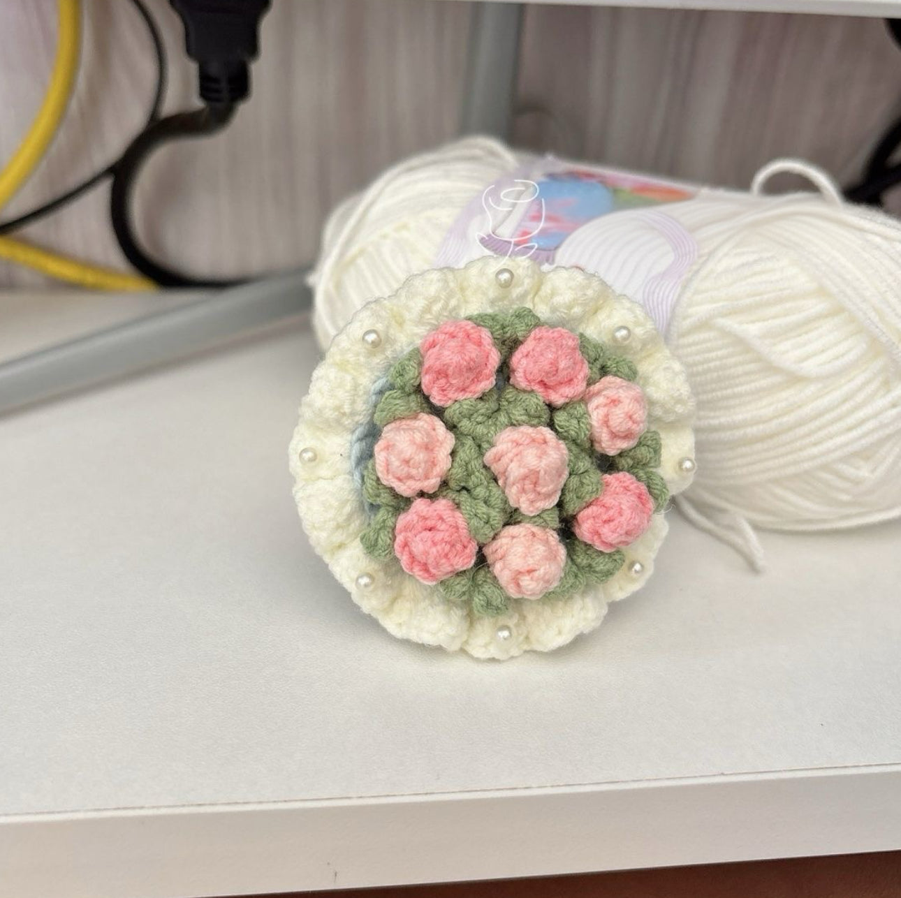 Crocheted Handcrafted Mini Bouquet Ring Box
