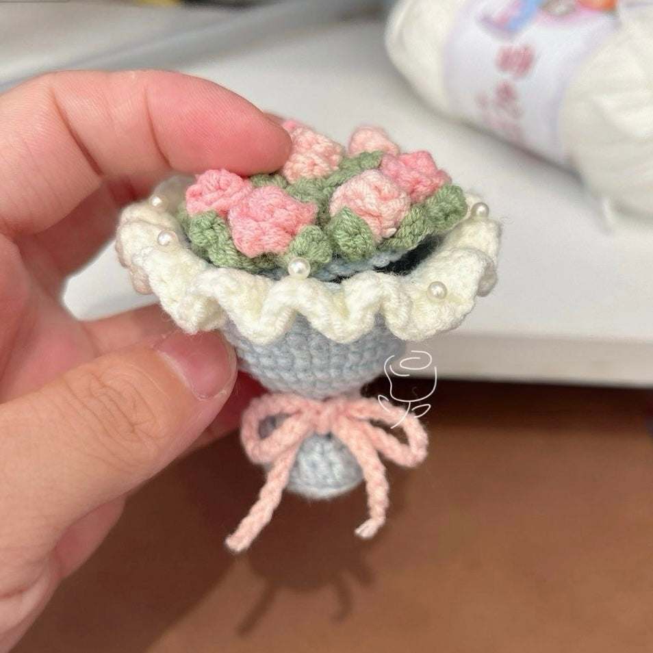 Crocheted Handcrafted Mini Bouquet Ring Box