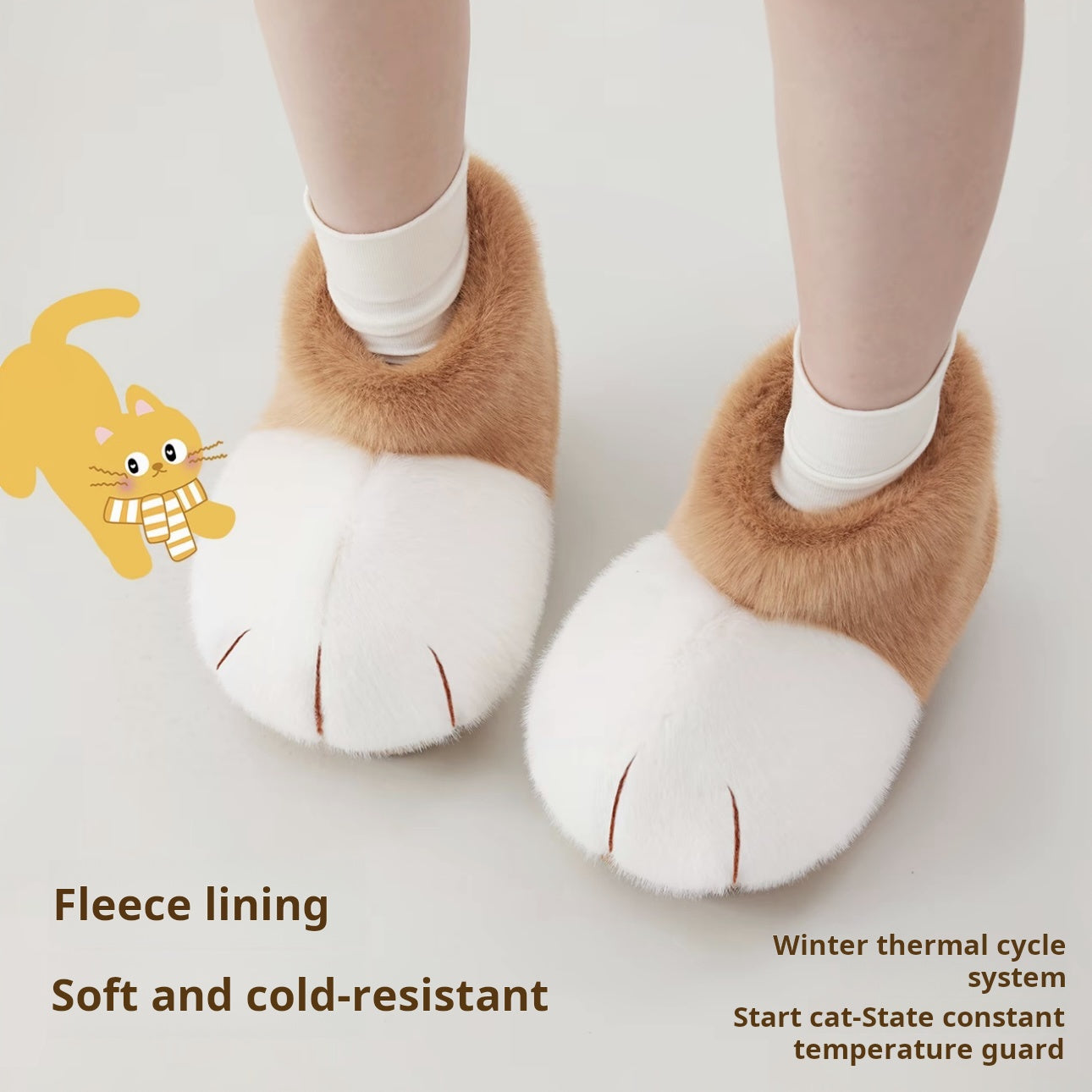 Snowball Cat Claw Fleece-Lined Warm Boots
