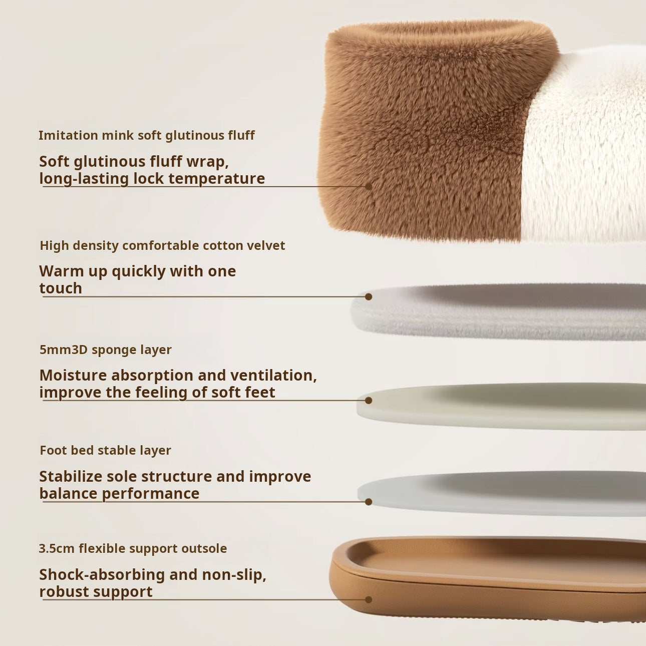 Snowball Cat Claw Fleece-Lined Warm Boots